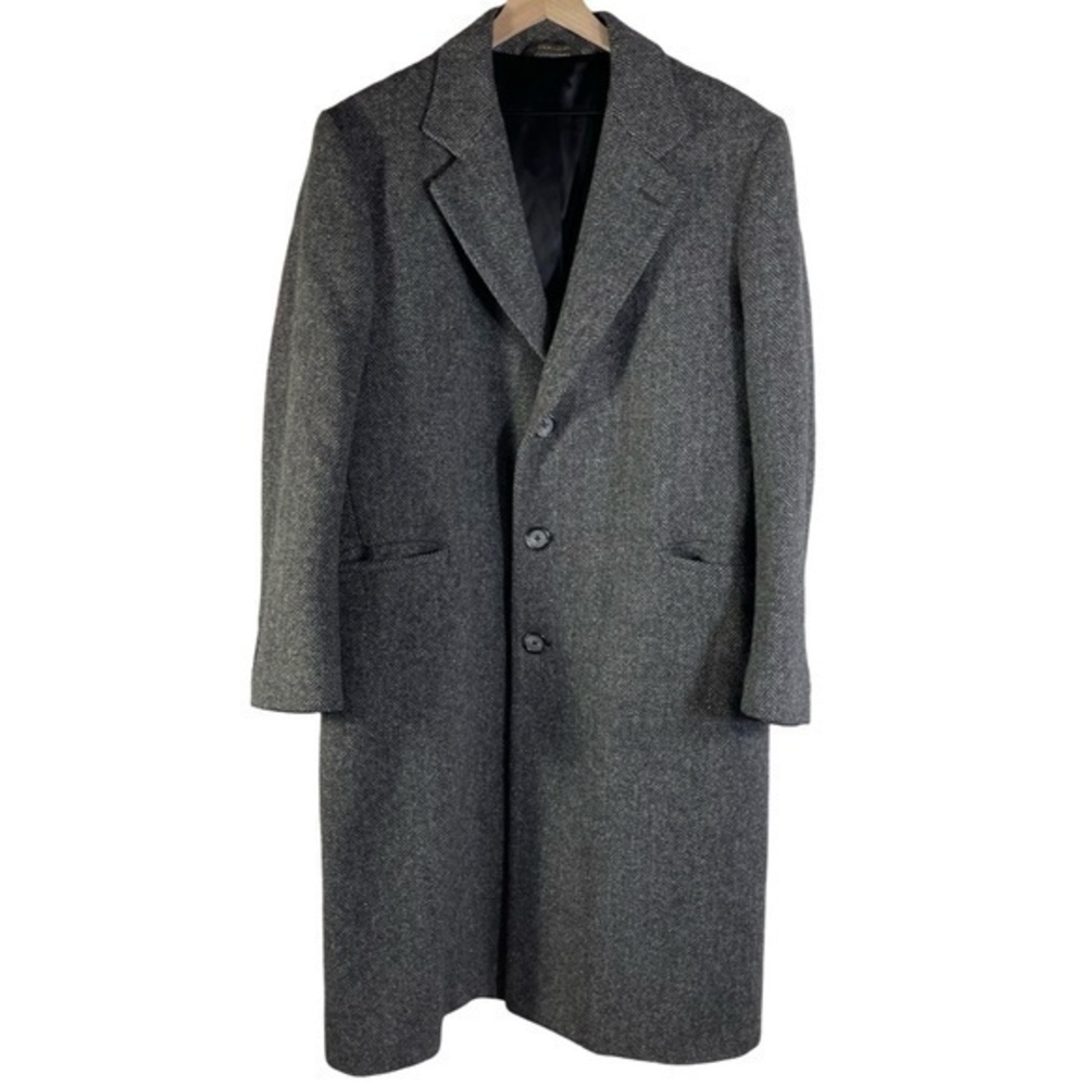 B.W. HARRIS Men’s Wool Tweed Long Coat /Jacket Size L Color Gray